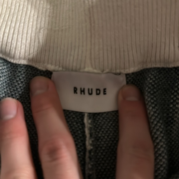 RHUDE COTTON KNIT SHORTS - Picture 3 of 3